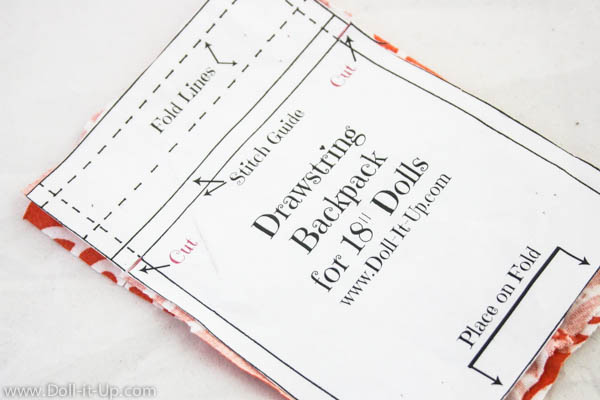 Make matching drawstring backpacks for girls and dolls from a girls shirt-4